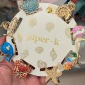 Piper K Mini Crab Seashells Rhinestones Hair Clip Fruit Set
